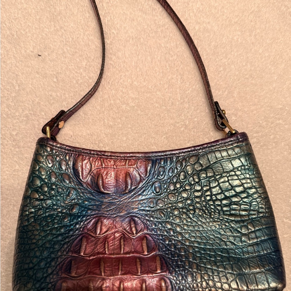 Brahmin Anytime Mini Shoulder Bag Multicolor Croc Leather (Well Loved) - Picture 2 of 7